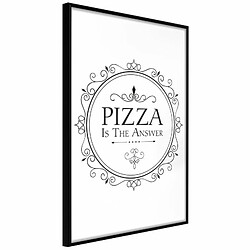 Paris Prix Affiche Murale Encadrée Pizza 20 x 30 cm Noir