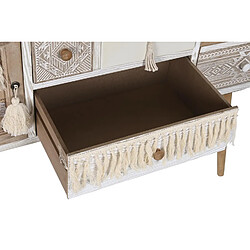 Pegane Buffet, meuble de rangement en bois de sapin coloris blanc, naturel - Longueur 120 x Profondeur 35 x hauteur 80 cm pas cher