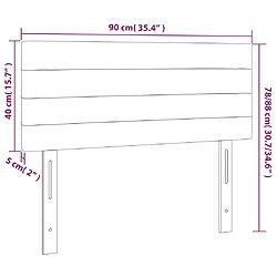 vidaXL Tête de lit à LED Bleu foncé 90x5x78/88 cm Velours pas cher