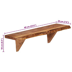 vidaXL Étagères murales 2 pcs 60x20x18 cm Bois d'acacia massif pas cher