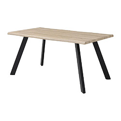 Avis Vente-Unique Table à manger 6 personnes en MDF et métal noir - Naturel - VEYA