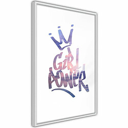 Paris Prix Affiche Murale Encadrée Girl Power 30 x 45 cm Blanc