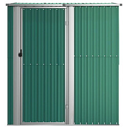 Helloshop26 Abri de jardin cabane cabanon maison de stockage remise extérieur hangar outils robuste 180,5 x 97 x 209,5 cm acier galvanisé vert 02_0022346