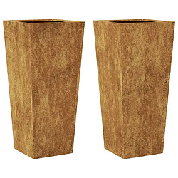 vidaXL Jardinières 2 pcs 35x35x75 cm acier corten