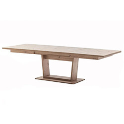 Pegane Table à manger extensible en chêne massif - L.180-280 x H.77 x P.100 cm