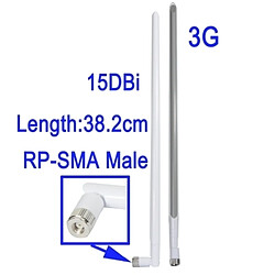 Wewoo Antenne blanc mâle RP-SMA 3G sans fil 15DBi