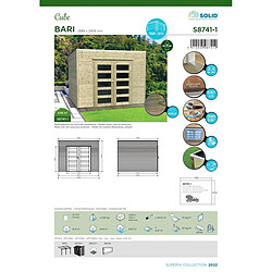 Avis Solid Abri jardin bois Bari - 8.69 m2 - 2.99 x 2.91 x 2.25 m - 19 mm