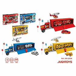 BigBuy Fun Camion Autotransporteur 4 voitures 23 cm