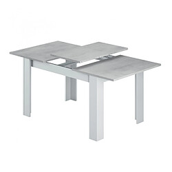 Table a manger Extensible décor béton et blanc Artik - 78 x 140-190 x 90 cm -PEGANE-