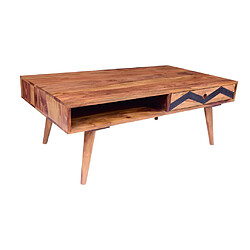 Acheter Vente-Unique Table basse avec 1 tiroir et 1 niche - Bois de Sheesham - Naturel et noir - PALONI