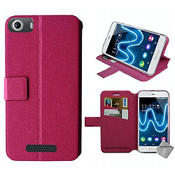 Htdmobiles Housse etui portefeuille pour Wiko Fever SE (Special Edition) + film ecran - ROSE