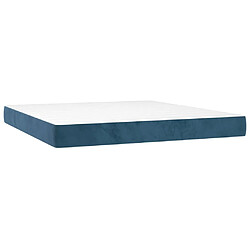 Acheter Maison Chic Lit Adulte - Lit simple Lit à sommier tapissier et matelas moelleux - Meuble de Chambre - Bleu foncé 180x200cm Velours -MN95812