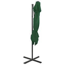 Acheter ComfortXL Parasol Déporté à Double Toit Vert 250x250 Cm