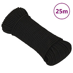 vidaXL Corde de travail Noir 3 mm 25 m Polyester