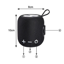 Universal Mini haut-parleur Bluetooth portable noir haut-parleur de basse sans fil bruyant extérieur 360 degrés HD son surround riche basse stéréo pour les utilisateurs à la maison haut-parleurs extérieurs