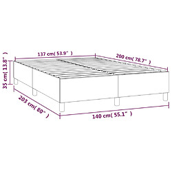 vidaXL Cadre de lit sans matelas marron foncé 140x200 cm tissu pas cher