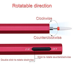 Universal Perceuse de manucure de fil silencieuse perceuse de fibres minces avec lumière LED 7 couleurs perceuse d'ongles fraiseuse de stylo enlèvement gel outil | Perceuse de manucure de fil (rouge)