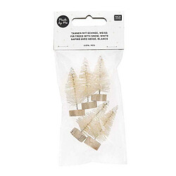 Rico Lot de 5 sapins de Noël en bois blanc 5 cm