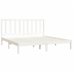 Avis vidaXL Cadre de lit sans matelas blanc bois massif de pin 200x200 cm