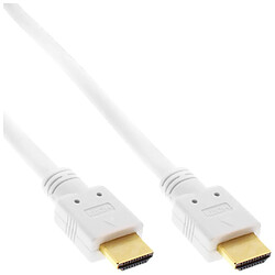 NEDIS Câble HDMI haute vitesse InLine® avec Ethernet mâle à blanc plaqué or de 7,5 m