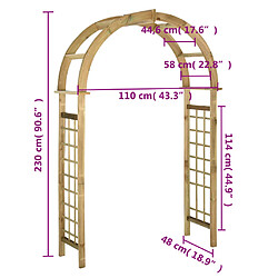 vidaXL Arche avec treillis Bois de pin vert imprégné pas cher