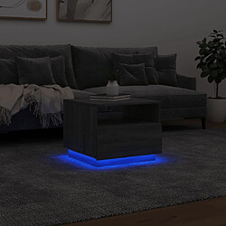 ComfortXL Table Basse Avec Lumières LED Sonoma Gris 50x49x40 Cm pas cher