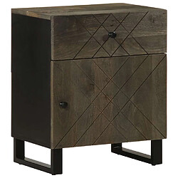 vidaXL Table de chevet noir 50x33x60 cm bois de manguier massif