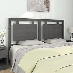 vidaXL Tête de lit Gris 155,5x4x100 cm Bois massif de pin