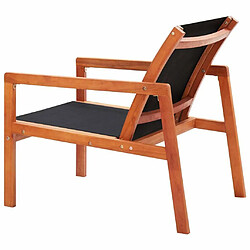 Acheter Maison Chic Chaise de jardin - Fauteuil d'extérieur Noir Bois d'eucalyptus solide et textilène -MN68376