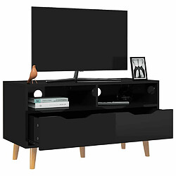 Avis Maison Chic Meuble TV scandinave - Banc TV pour salon noir brillant 90x40x48,5 cm bois d'ingénierie -MN52812