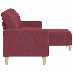 Avis vidaXL Canapé à 3 places avec repose-pieds Rouge bordeaux 210 cm Tissu