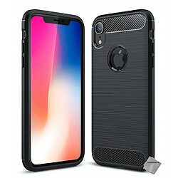 Htdmobiles Coque silicone gel carbone pour Apple iPhone XR + film ecran - NOIR