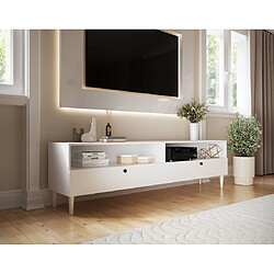 Bestmobilier Gaby - meuble tv - blanc - 200 cm pas cher