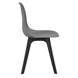 Avis Set de 4 Chaises Brevik Plastique 83 x 54 x 48 cm Gris Noir [en.casa]