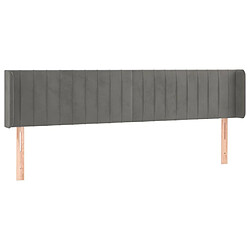 Avis Maison Chic Tête de lit scandinave à LED,meuble de chambre Gris clair 203x16x78/88 cm Velours -MN47790