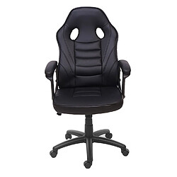 Mendler Chaise de bureau HWC-F59, chaise pivotante, chaise racing et gaming, similicuir ~ noir