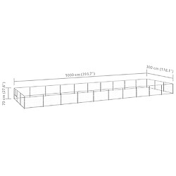 vidaXL Chenil Argenté 30 m² Acier pas cher