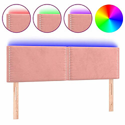 Maison Chic Tête de lit moderne à LED lumineuse pour chambre - Décoration de lit Rose 144x5x78/88 cm Velours -MN50729