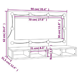 vidaXL Armoire à miroir avec LED blanc 90x31,5x62 cm pas cher