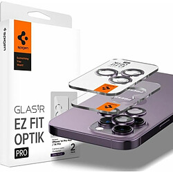 Spigen Sgp Spigen Glas.tR Optik Pro Protection Camera compatible avec iPhone 14 Pro, iPhone 14 Pro Max, 2 Pièces, Violet intense, Résistant aux Rayures, Dureté 9H