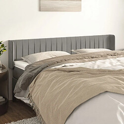 Maison Chic Tête de lit scandinave avec oreilles,meuble de chambre Gris clair 163x16x78/88 cm Velours -MN41174