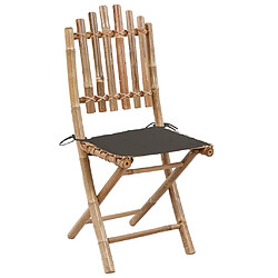 Maison Chic Lot de 2 Chaises pliables de jardin avec coussins - Fauteuil d'extérieur Bambou -MN54152