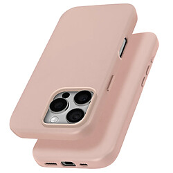 Avizar Coque MagSafe pour iPhone 16 Pro en Cuir Vegan Haute Qualité Rose Poudré