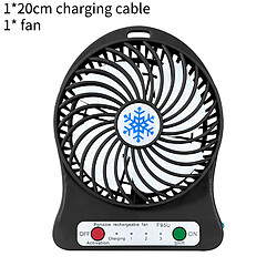 (Noir) Ventilateur Usb de Bureau Mini Trois Vitesses Portable Compact Couleur Unie Été Silencieux