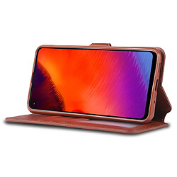 Wewoo Housse Coque Pour Galaxy A8s AZNS Texture du mollet Etui en cuir avec rabat horizontal magnétique PU support et fentes cartes et cadre photo Marron pas cher