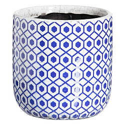 BigBuy Garden Set de pots de fleurs Bleu Terre cuite 19 x 19 x 17 cm Rond (2 Unités)