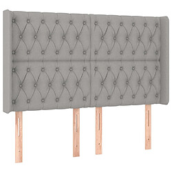 Maison Chic Tête de lit scandinave avec oreilles,meuble de chambre Gris clair 163x16x118/128 cm Tissu -MN57662