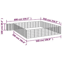 vidaXL Parc pour chien 46panneaux Noir 50x100cm Acier enduit de poudre pas cher