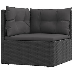 Acheter vidaXL Salon de jardin 8 pcs avec coussins noir résine tressée