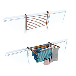 Foxydry Duo 82, Etendoir à linge pliant pour balustrades, extérieurs et balcons, Largeur 82 cm Corten